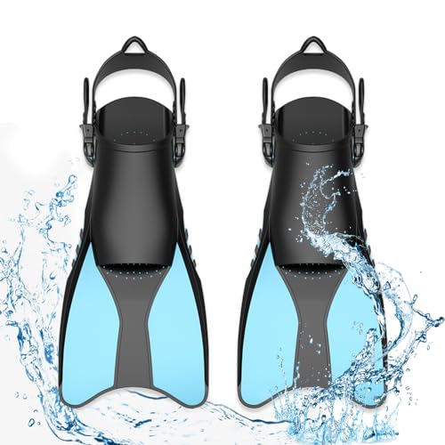 Aoreun Schnorchelflossen, Flossen Verstellbar, schwimmflossen Herren Damen, taucherflossen Erwachsene, zum Gr.38-42 Trainingsschwimmflossen, Weiche Komfortable Vollfuß Schnorchel Flossen - Hellblau Aoreun Schnorchelflossen, Flossen Verstellbar, schwimmflossen Herren Damen, taucherflossen Erwachsene, zum Gr.38-42 Trainingsschwimmflossen, Weiche Komfortable Vollfuß Schnorchel Flossen - Hellblau von Aoreun