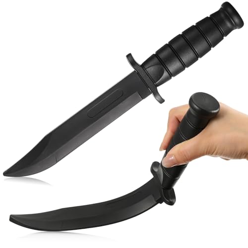 Aoriher 2 Stück Gefälschte Weiche Gummi Messer Schwarze Militärische TPR Sicherheit Selbstverteidigung Klassische Kampfsport Realistisches Aussehen und Gefühl Aoriher 2 Stück Gefälschte Weiche Gummi Messer Schwarze Militärische TPR Sicherheit Selbstverteidigung Klassische Kampfsport Realistisches Aussehen und Gefühl von Aoriher