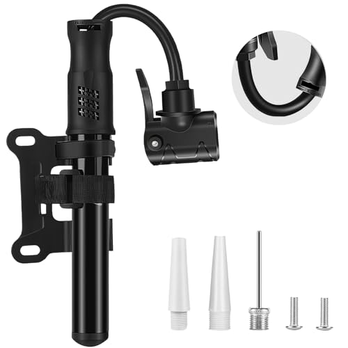 Fahrradpumpe Klein alle Ventile Mini Luftpumpe Fahrrad 100PSI Aluminium Tragbare Pumpe mit Montagehalterung, Leicht Bike Pump Fahrradluftpumpe für MTB Rennrad Ballpumpe von Aotoyou