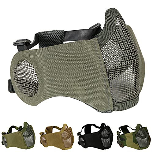 Aoutacc Airsoft Mesh Maske, Half Face Mesh Masken mit Gehörschutz für CS/Hunting/Paintball/Shooting-Grau Aoutacc Airsoft Mesh Maske, Half Face Mesh Masken mit Gehörschutz für CS/Hunting/Paintball/Shooting-Grau von Aoutacc