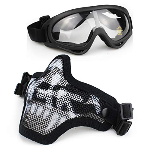 Aoutacc Airsoft Halbmaske und Brille Set für CS/Jagd/Paintball / Shooting, WB Aoutacc Airsoft Halbmaske und Brille Set für CS/Jagd/Paintball / Shooting, WB von Aoutacc