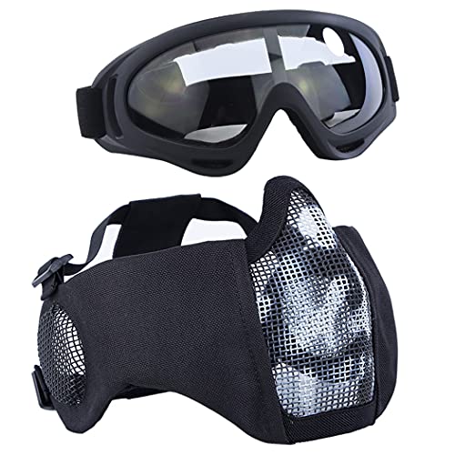 AOUTACC Airsoft-Maske mit taktischer Schutzbrille,Airsoft Maske mit Gehörschutz, Airsoft Protective Gear Set für Erwachsene Männer Frauen Paintball Schießen CS-WB AOUTACC Airsoft-Maske mit taktischer Schutzbrille,Airsoft Maske mit Gehörschutz, Airsoft Protective Gear Set für Erwachsene Männer Frauen Paintball Schießen CS-WB von Aoutacc