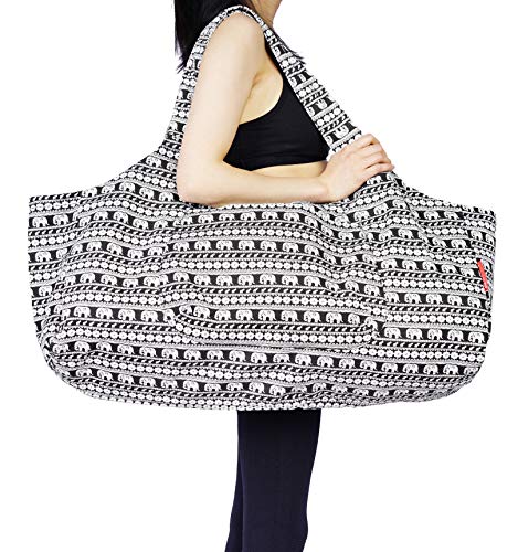 Aozora Tasche für Yogamatte, groß, Tragetasche für Yogamatte, Tragetasche, mit Taschen, passend für Matten mit multifunktionalen Aufbewahrungstaschen, leicht und langlebig (Elefant) von Aozora