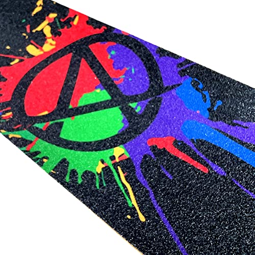 APEX Pro Scooters Stunt-Scooter Griptape Tret Roller Ersatz Antirutsch Park Street Deck Belag + Fantic26 Sticker (Apex Splatter Offset Rainbow) APEX Pro Scooters Stunt-Scooter Griptape Tret Roller Ersatz Antirutsch Park Street Deck Belag + Fantic26 Sticker (Apex Splatter Offset Rainbow) von Apex
