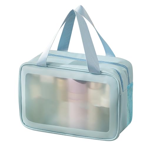 Apexare 2-lagige Kosmetiktasche für Reisen, wasserdichter Nass-Trocken-Trenn-Reise-Kosmetik-Organizer, Kosmetik-Reiseetui mit erhöhter Kapazität, tragbare PVC-Beutel für Damen (L-Größe) von Apexare