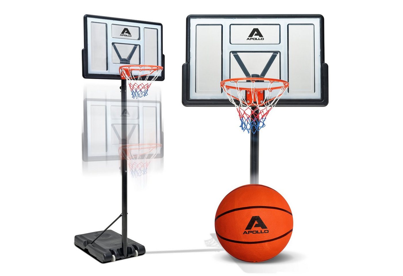 Apollo Basketballständer Basketballkorb Outdoor Korb Set mit Ständer und Rollen, inkl. Ball, Korbanlage, Höhenverstellbar Apollo Basketballständer Basketballkorb Outdoor Korb Set mit Ständer und Rollen, inkl. Ball, Korbanlage, Höhenverstellbar von Apollo