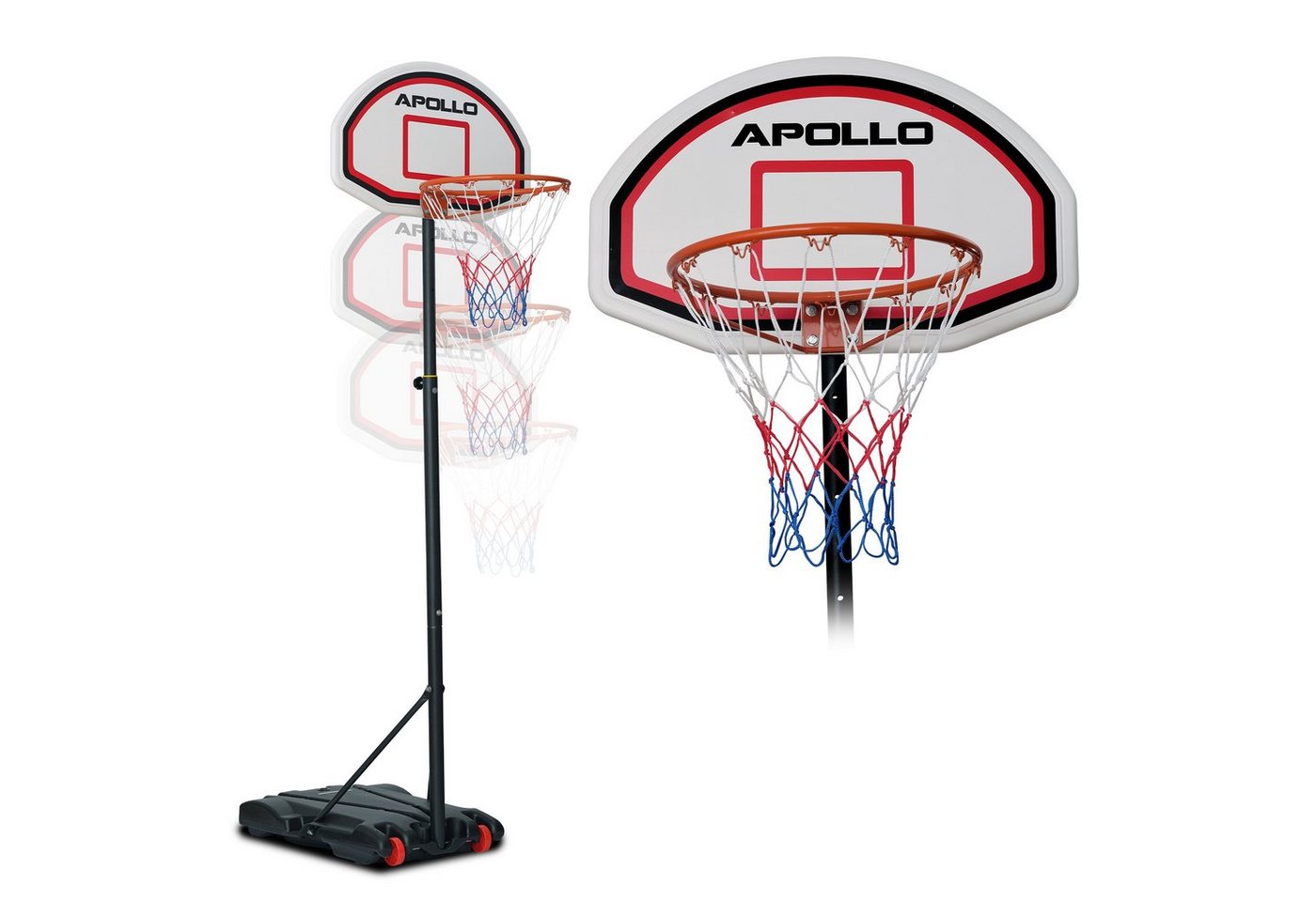 Apollo Basketballständer Basketballkorb Outdoor Korb Set mit Ständer und Rollen, inkl. Ball, Korbanlage, Höhenverstellbar Apollo Basketballständer Basketballkorb Outdoor Korb Set mit Ständer und Rollen, inkl. Ball, Korbanlage, Höhenverstellbar von Apollo