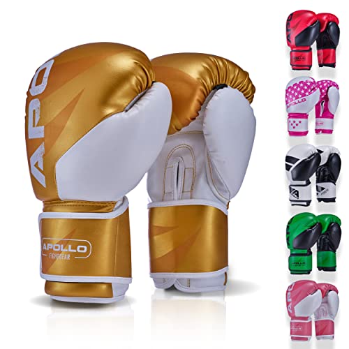 Apollo Boxhandschuhe Männer aus PU Leder | Thai Boxhandschuhe Damen und Herren | für Boxsack, Training, Sparring, Fitness, MMA Handschuhe | Kickbox Handschuhe | Boxing Gloves 12/14/16oz. von Apollo