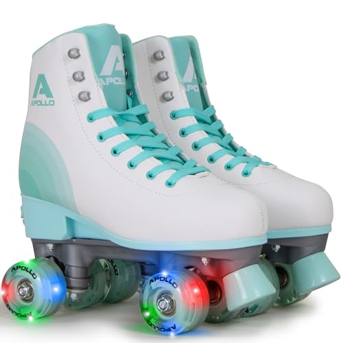 Apollo Disco Roller, Classic Roller, Rollschuhe für Kinder und Erwachsene, größenverstellbare Quad-Skates, 3 Größen, verstellbar von 31 bis 42, Rollschuhe Damen in schicken Designs von Apollo