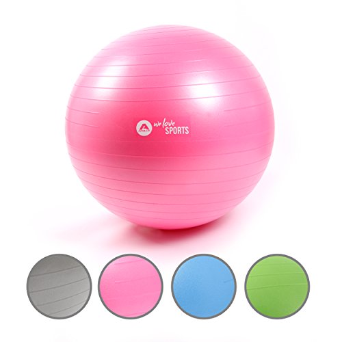 Apollo Gymnastikball 65cm | robuster Fitnessball und Sitzball Inkl. Pumpe | Rückenschonender Gymnastikball fürs Büro, Yoga | Ball fürs Workout - in 4 Farben von Apollo