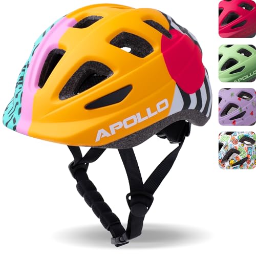 Apollo Kinder Fahrradhelm, Helm für Kinder & Jugendliche, Multisport Helm, Fahrradhelm Mädchen, Fahrradhelm Jungen, Kinderhelm ab 3 Jahre, Verstellbarer Kinder-Helm, ab Größe 48, für Fahrrad & Roller von Apollo