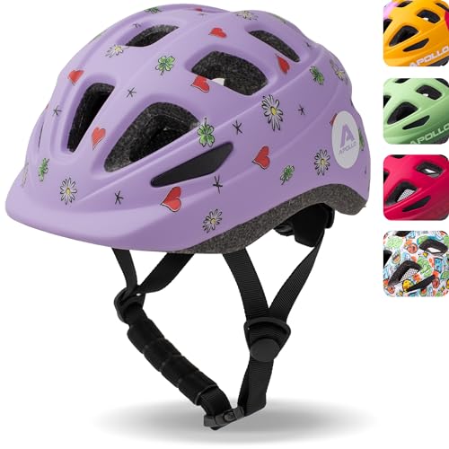 Apollo Kinder Fahrradhelm, Helm für Kinder & Jugendliche, Multisport Helm, Fahrradhelm Mädchen, Fahrradhelm Jungen, Kinderhelm ab 3 Jahre, Verstellbarer Kinder-Helm, ab Größe 48, für Fahrrad & Roller von Apollo