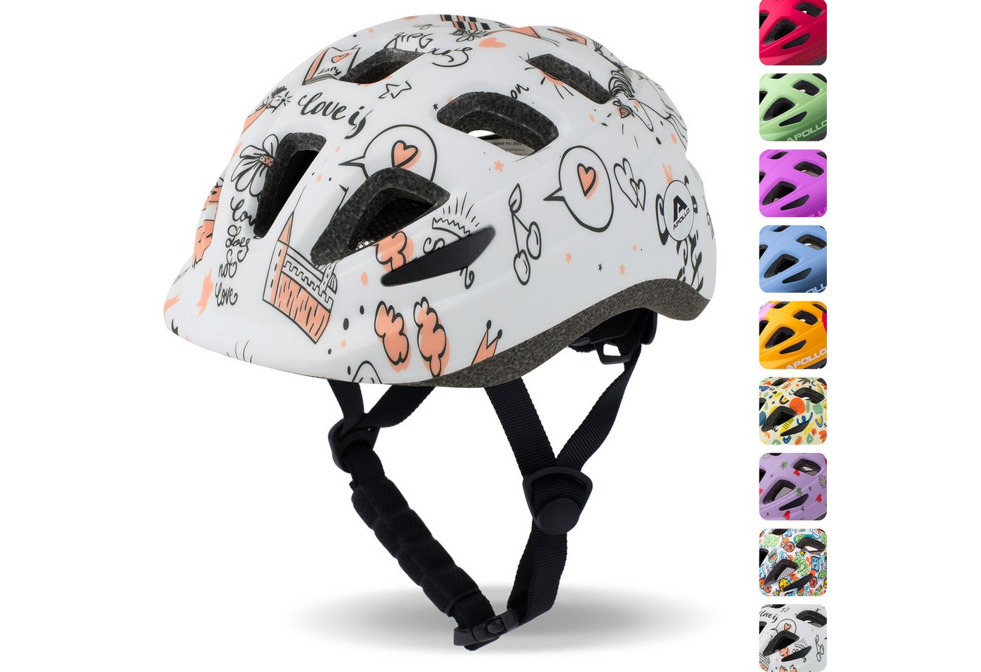 Apollo Kinderhelm Fahrradhelm, Kinder & Jugendliche, Multisport-Helm, verstellbar, ab 3 Jahren von Apollo