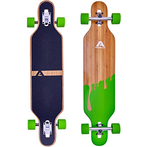 Apollo Longboard, Komplettboard mit Deck aus Bambus & Fiberglas, High-End Board mit ABEC 9 Kugellager, Flex 2 Longboards für Jugendliche und Erwachsene, Profi-Cruiser von Apollo