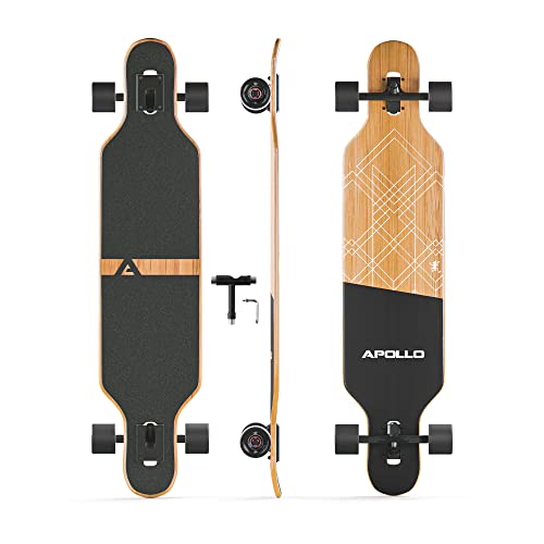 Apollo Longboard, Komplettboard mit Deck aus Bambus & Fiberglas, High-End Board mit ABEC 9 Kugellager, Flex 2 Longboards für Jugendliche und Erwachsene, Profi-Cruiser von Apollo