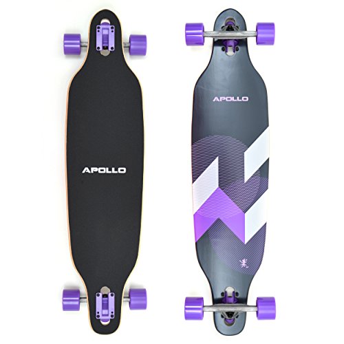 Apollo Longboard Makira Komplettboard mit High Speed ABEC Kugellagern, Drop Through Freeride Skaten Cruiser Board von Apollo