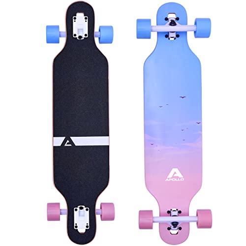 Apollo Longboard Special Edition Komplettboard inkl. T-Tool, mit High Speed ABEC Kugellagern, Drop-Through Freeride Skaten Cruiser Boards von Apollo