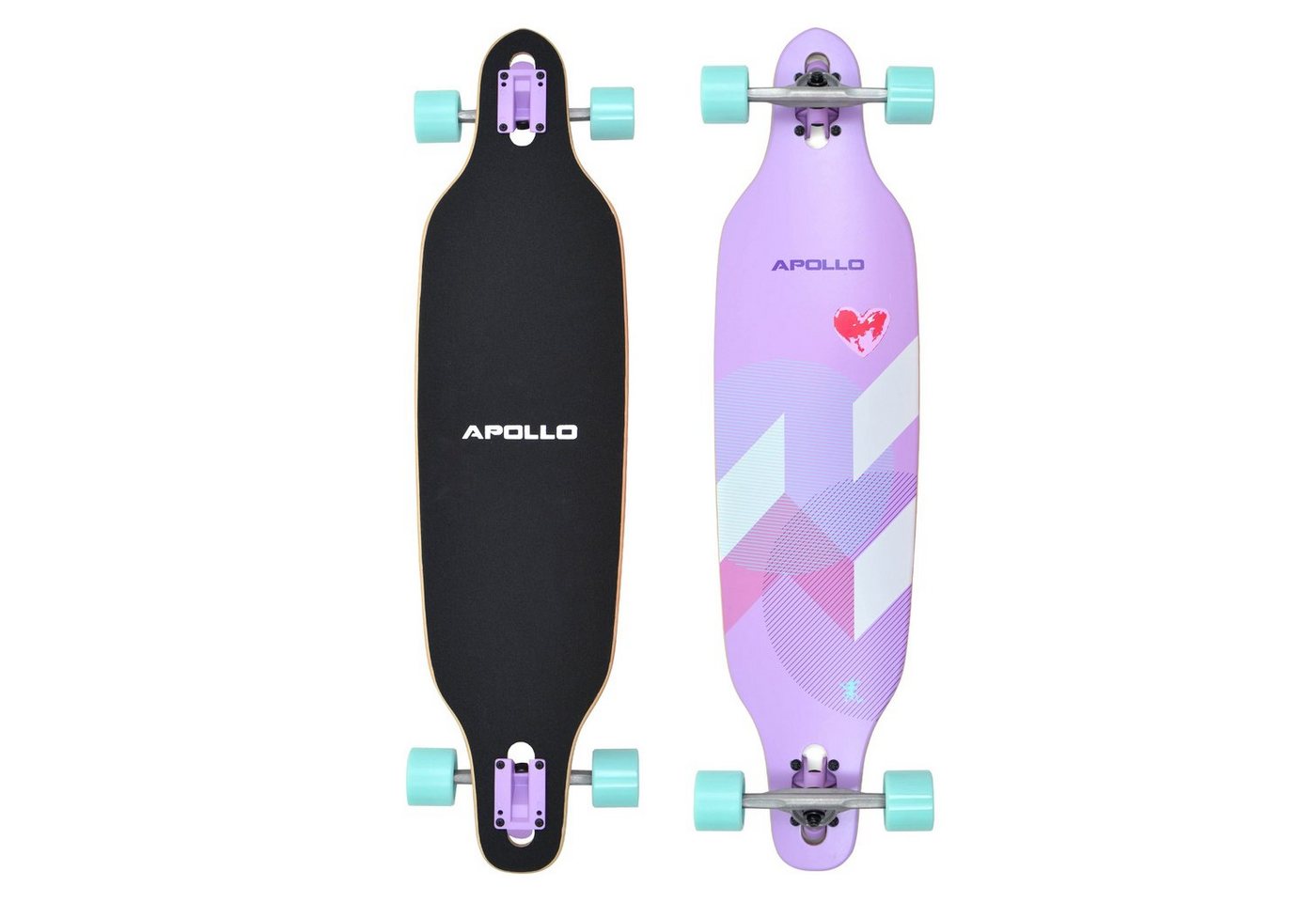 Apollo Longboard Twin Tip DT Longboard 38", aus Holz mehrlagig verleimt für Idealen Flex & Stabilität von Apollo