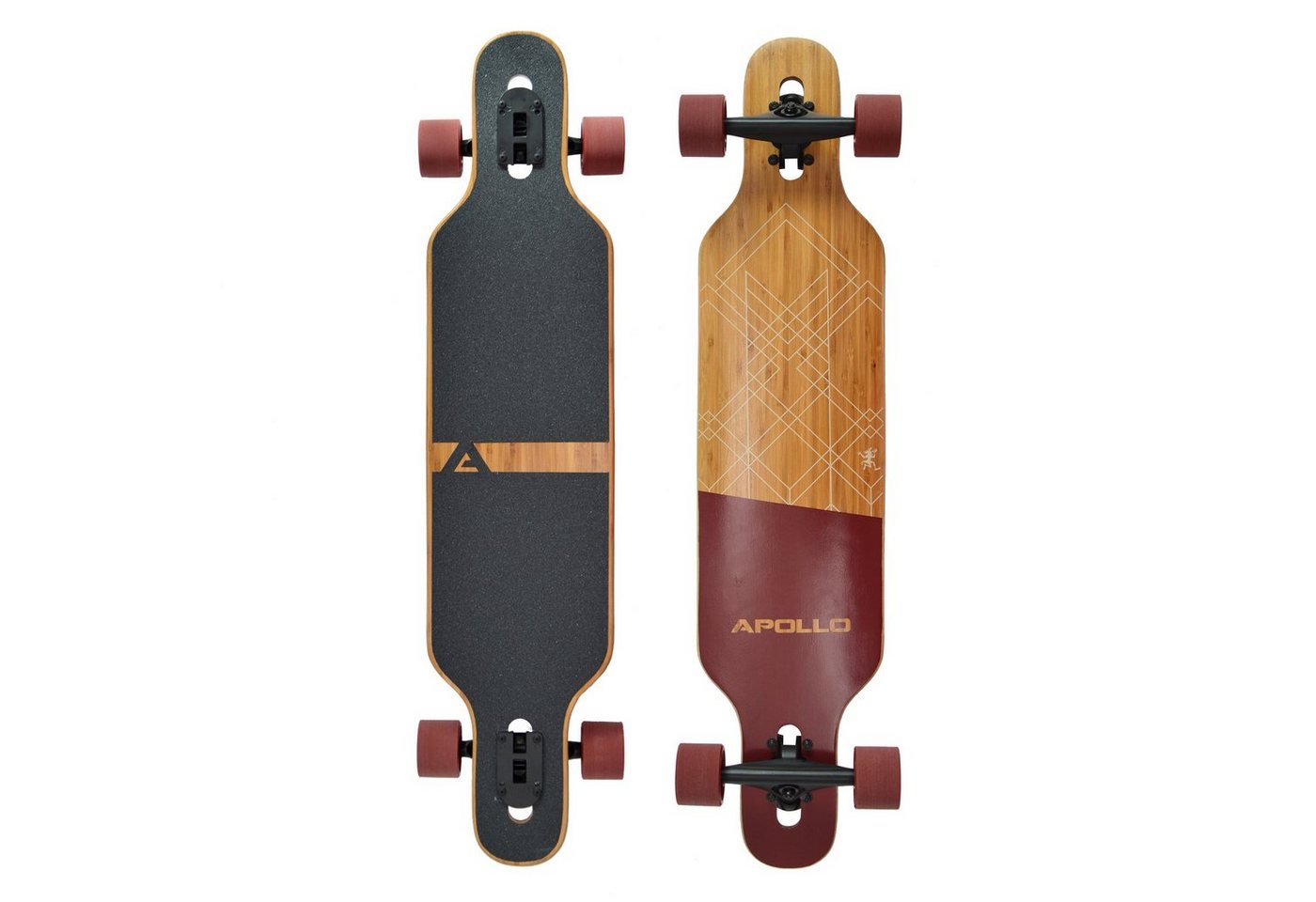 Apollo Longboard Twin Tip DT Longboard 39", aus Holz mehrlagig verleimt für Idealen Flex & Stabilität von Apollo