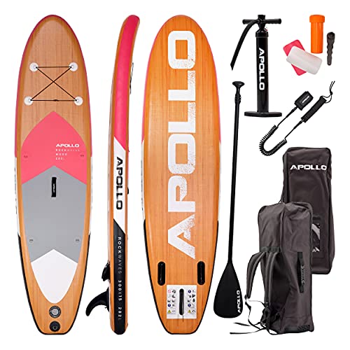 Apollo iSUP Board Komplett-Set | Aufblasbares Stand Up Paddle Board | inkl. Paddel, Pumpe | Stand Up Paddling für Anfänger und Profis | 10’8, 12’ Stand Up Paddling Board | SUP Board von Apollo