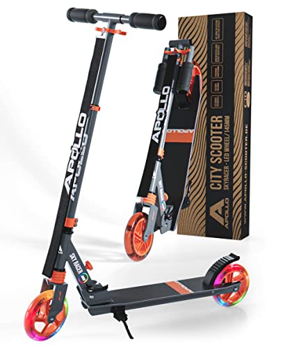 Apollo Skyracer City Roller mit LED Leuchträdern | Roller Kinder 6 Jahre | City Scooter mit Federung | Tretroller für Kinder und Teens | klappbar und höhenverstellbar Apollo Skyracer City Roller mit LED Leuchträdern | Roller Kinder 6 Jahre | City Scooter mit Federung | Tretroller für Kinder und Teens | klappbar und höhenverstellbar von Apollo