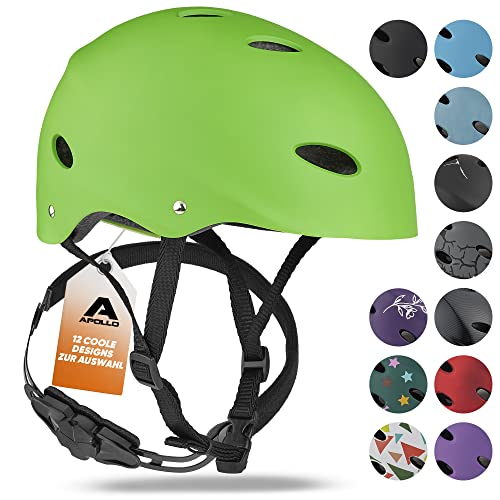 Apollo Skate-Helm/Kinder-Helm - Verstellbarer Skateboard, Scooter, BMX-Helm, mit Drehrad-Anpassung geeignet für Kinder, Erwachsene, in verschiedenen Größen und Farben Apollo Skate-Helm/Kinder-Helm - Verstellbarer Skateboard, Scooter, BMX-Helm, mit Drehrad-Anpassung geeignet für Kinder, Erwachsene, in verschiedenen Größen und Farben von Apollo