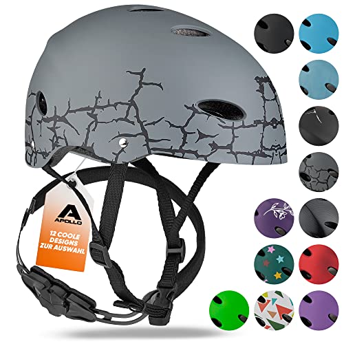 Apollo Skaterhelm Herren, Damen und Kinder | Kinderfahrradhelm | Verstellbar | Skateboard, Scooter, BMX Helm Kinder mit Drehrad-Anpassung | für Jungen und Mädchen | Verschiedene Größen und Farben Apollo Skaterhelm Herren, Damen und Kinder | Kinderfahrradhelm | Verstellbar | Skateboard, Scooter, BMX Helm Kinder mit Drehrad-Anpassung | für Jungen und Mädchen | Verschiedene Größen und Farben von Apollo