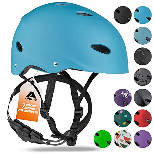 Apollo Skate-Helm/Kinder-Helm - Verstellbarer Skateboard, Scooter, BMX-Helm, mit Drehrad-Anpassung geeignet für Kinder, Erwachsene, in verschiedenen Größen und Farben von Apollo