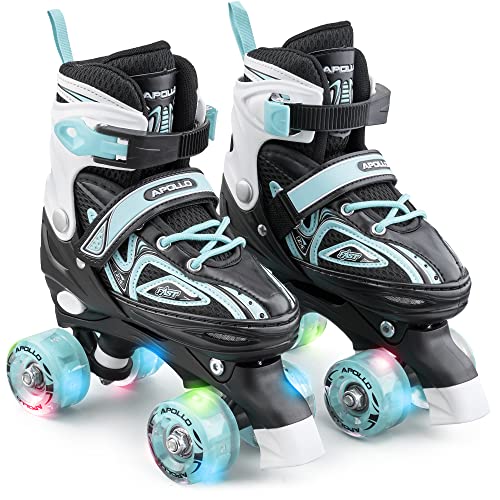 Apollo Super Quad X Pro | verstellbare Rollschuhe für Kinder | komfortable, größenverstellbare LED Roller Skates | Rollschuhe für Mädchen und Jungen | Größen 31-42 Apollo Super Quad X Pro | verstellbare Rollschuhe für Kinder | komfortable, größenverstellbare LED Roller Skates | Rollschuhe für Mädchen und Jungen | Größen 31-42 von Apollo
