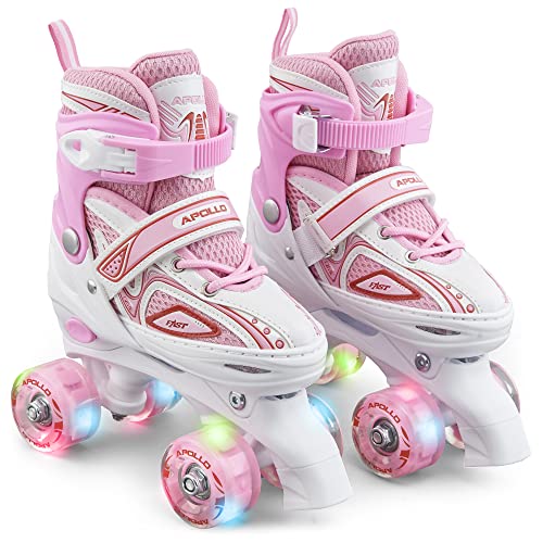 Apollo Super Quad X Pro | verstellbare Rollschuhe für Kinder | komfortable, größenverstellbare LED Roller Skates | Rollschuhe für Mädchen und Jungen | Größen 31-42 Apollo Super Quad X Pro | verstellbare Rollschuhe für Kinder | komfortable, größenverstellbare LED Roller Skates | Rollschuhe für Mädchen und Jungen | Größen 31-42 von Apollo