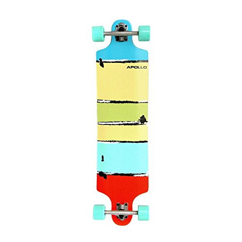 Apollo Twin-Tip Topmount Longboard, Maui Colour, ABEC Kugellager, Twin-Tip Freeride Skaten Cruiser Board von Apollo