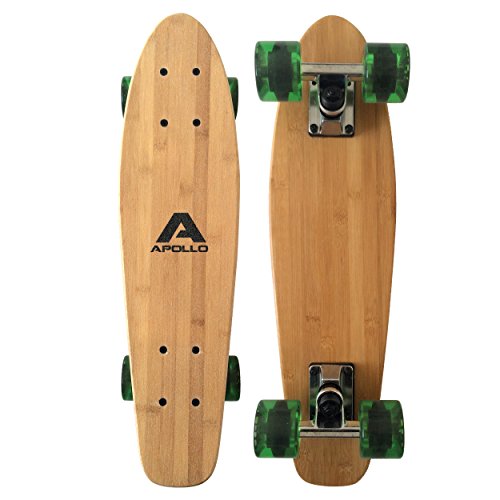 Apollo Fancy Skateboard, Vintage Mini Cruiser | Komplett, 22.5inch | Mini-Board mit Holz Deck | Mini Skateboard mit und ohne LED Wheels | Skateboard Kinder ab 8 Jahre Altersempfehlung von Apollo