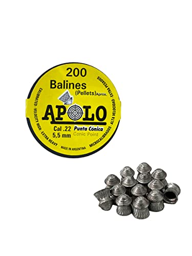 Apolo Diabolos & Stahlrundkugeln: Premium Munition Kal. 4,5mm & 5,5mm für Luftgewehr, Luftpistole, CO2-Waffen - inklusive ausgefallener Modelle (5,5mm / .22, Balines Spitz - 200 STK.) Apolo Diabolos & Stahlrundkugeln: Premium Munition Kal. 4,5mm & 5,5mm für Luftgewehr, Luftpistole, CO2-Waffen - inklusive ausgefallener Modelle (5,5mm / .22, Balines Spitz - 200 STK.) von Apolo