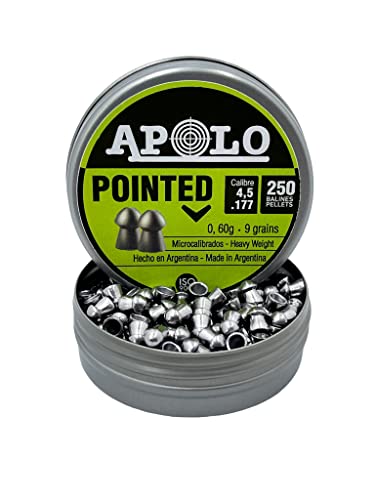 Apolo Diabolos & Stahlrundkugeln: Premium Munition Kal. 4,5mm & 5,5mm für Luftgewehr, Luftpistole, CO2-Waffen - inklusive ausgefallener Modelle (4,5mm / .177, Pointed - 250 STK.) Apolo Diabolos & Stahlrundkugeln: Premium Munition Kal. 4,5mm & 5,5mm für Luftgewehr, Luftpistole, CO2-Waffen - inklusive ausgefallener Modelle (4,5mm / .177, Pointed - 250 STK.) von Apolo