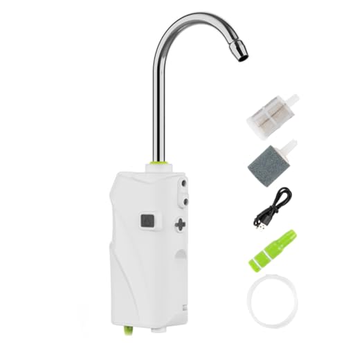 Aposous 3-In-1-Luftpumpe für Outdoor-Angeln, Sauerstoffanreicherung, USB, Intelligenter Sensor, Wasser-Sauerstoffpumpe, Tragbar, Intelligentes LED-Licht, Einfach zu Bedienen – Weiß von Aposous