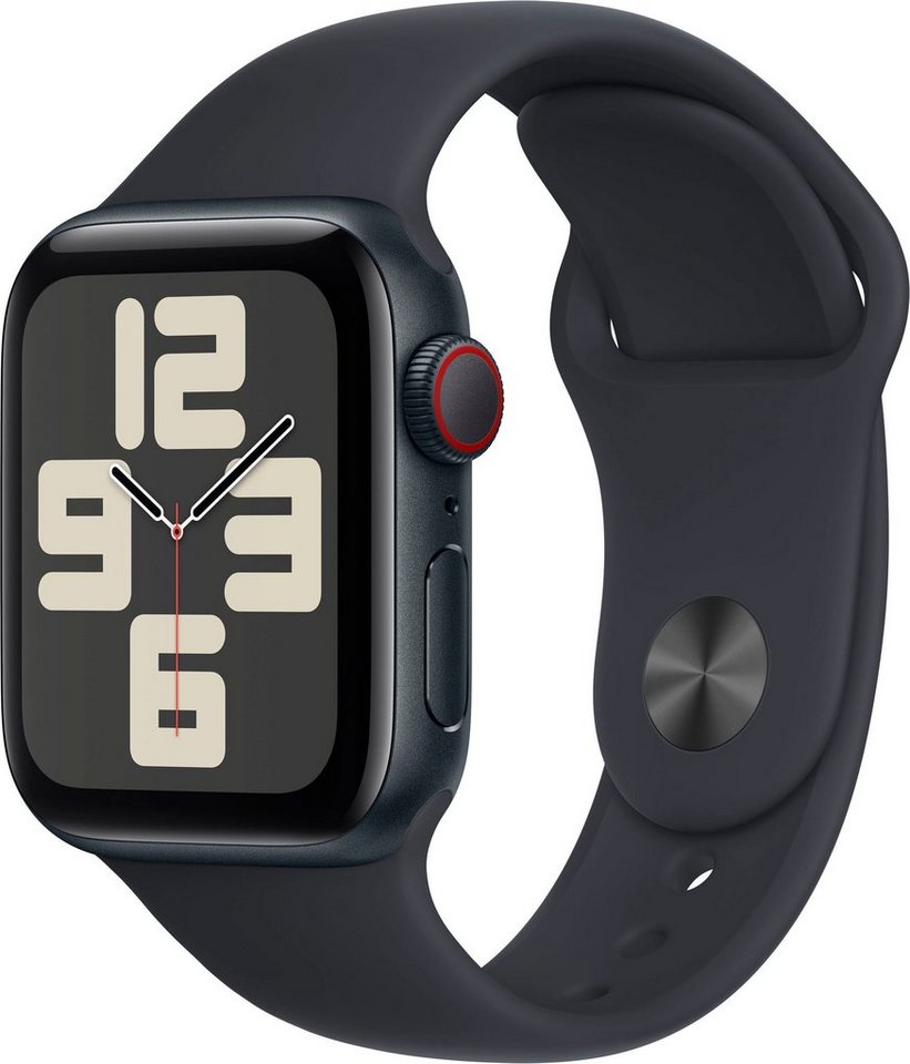 Apple Watch SE GPS 40 mm Aluminium + Cellular M/L Smartwatch (4 cm/1,57 Zoll, Watch OS 10), Sport Band von Apple