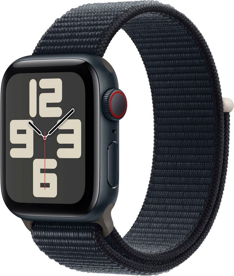 Apple Watch SE GPS 40 mm Aluminium + Cellular M/L Smartwatch (4 cm/1,57 Zoll, Watch OS 10), Sport Loop von Apple