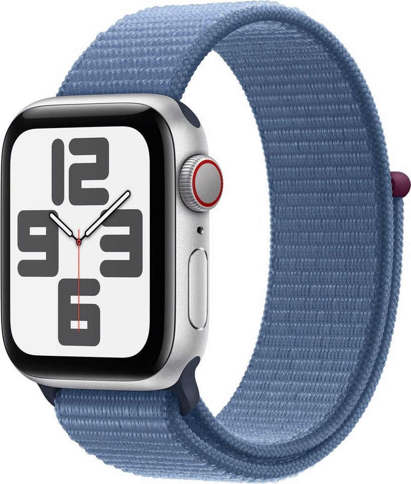 Apple Watch SE GPS 40 mm Aluminium + Cellular M/L Smartwatch (4 cm/1,57 Zoll, Watch OS 10), Sport Loop von Apple