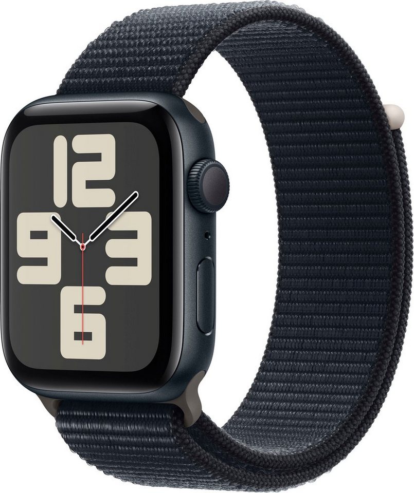 Apple Watch SE GPS 44 mm Aluminium One-Size Smartwatch (4,4 cm/1,73 Zoll, Watch OS 10), Sport Loop von Apple