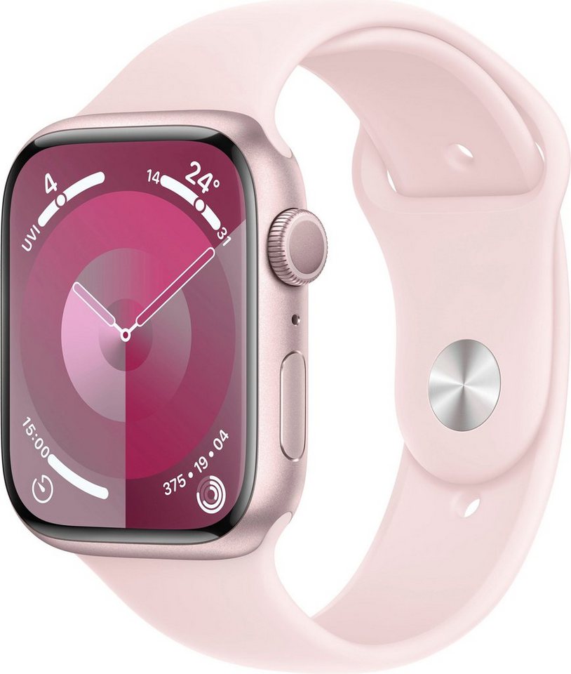 Apple Watch Series 9 Aluminium Smartwatch (4,5 cm/1,77 Zoll, Watch OS 10), Sport Band von Apple