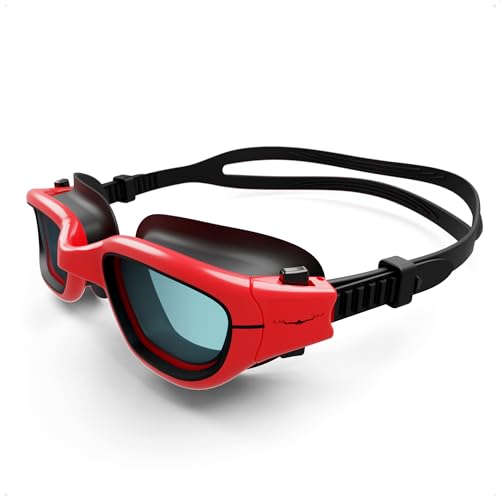 AqtivAqua Schwimmbrille Kinder MINI-DXP Kinderschwimmbrille Schwimmbrillen für Kinder 3 4 6 8 10 Jahre (Rot, Polarisiert) von AqtivAqua