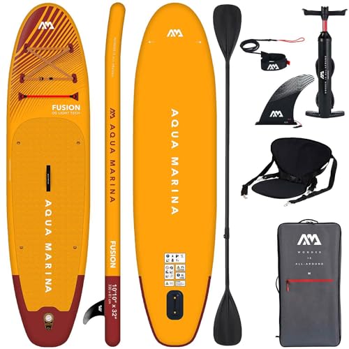 Aqua Marina Aufblasbar Sup Board Stand up Paddle AQUAMARINA Fusion Komplette Packung 330x81x15cm mit Kajak Sitz und Doppelpaddel Aqua Marina Aufblasbar Sup Board Stand up Paddle AQUAMARINA Fusion Komplette Packung 330x81x15cm mit Kajak Sitz und Doppelpaddel von Aqua Marina
