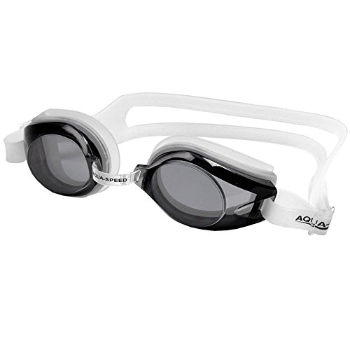 Aqua-Speed Avanti Schwimmbrille für Herren und Kinder Einheitsgröße White/Dark Tinted Lens von Aqua Speed