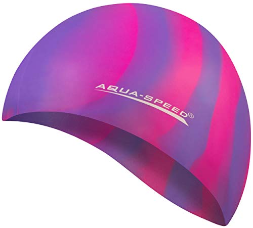 Aqua Speed Badekappe Herren | Silikon | Bademütze | Badehaube | Mehrfarbig + Aufbewahrungstasche Bunt / 62 von Aqua Speed