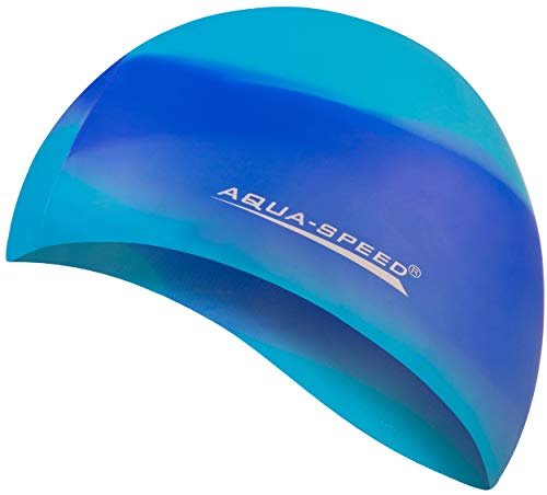 Aqua Speed Badekappe Herren | Silikon | Bademütze | Badehaube | Mehrfarbig + Aufbewahrungstasche Bunt / 81 von Aqua Speed