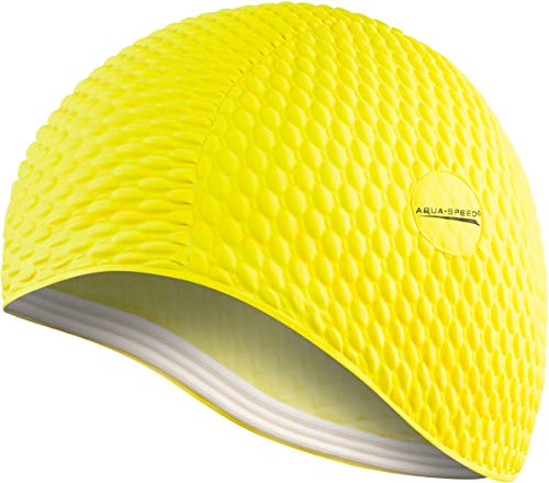 Aqua Speed Badekappe für Lange Haare | Damen Schwimmkappe | Frauen Bademütze wasserdicht | gelbe Badehaube Mädchen | Schwimmmütze warm | Long Hair Swim Cap | Latex | gelb 18 | Bombastic Aqua Speed Badekappe für Lange Haare | Damen Schwimmkappe | Frauen Bademütze wasserdicht | gelbe Badehaube Mädchen | Schwimmmütze warm | Long Hair Swim Cap | Latex | gelb 18 | Bombastic von Aqua Speed