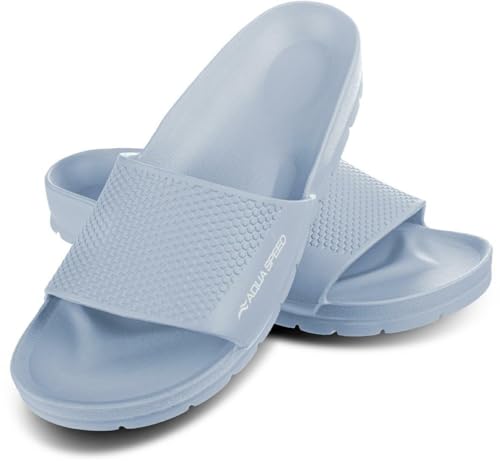 Aqua Speed - Badelatschen Oslo + kl. Fasertuch | Damen und Herren | Duschsandalen | Badeschlappen, Farbe:Hellblau, Größe:36 Aqua Speed - Badelatschen Oslo + kl. Fasertuch | Damen und Herren | Duschsandalen | Badeschlappen, Farbe:Hellblau, Größe:36 von Aqua Speed