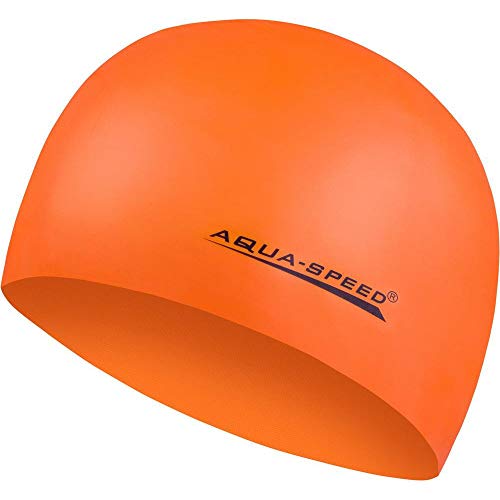 Aqua-Speed Herren Mega Silicone s Badekappe, Orange, Einheitsgröße von Aqua-Speed