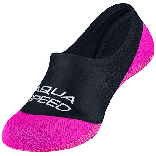 Aqua Speed Badesocken Kinder | Tauchsocken Junge | Kids Swim Socks | Neoprensocken | Badeschuhe Badesocken | Schwimmsocken | Swimming | Strandsocken | Gr. 30-31 | 19 Schwarz - Pink von Aqua Speed