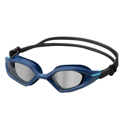 Aqua Speed Cyclone Schwimmbrille für Triathleten | Antibeschlag & UV-Schutz | Silikon Doppelband | Mikrofaserhandtuch & Zubehör | Cyclone 10 Blau von Aqua Speed